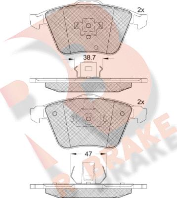 R Brake RB1652 - Тормозные колодки, дисковые, комплект www.autospares.lv