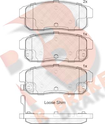 R Brake RB1668 - Bremžu uzliku kompl., Disku bremzes www.autospares.lv