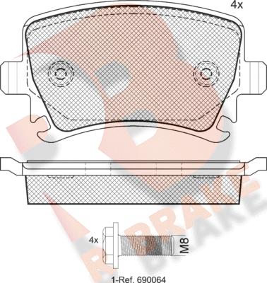 R Brake RB1600-703 - Brake Pad Set, disc brake www.autospares.lv