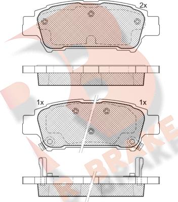 R Brake RB1608 - Bremžu uzliku kompl., Disku bremzes autospares.lv