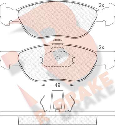 R Brake RB1602 - Bremžu uzliku kompl., Disku bremzes autospares.lv