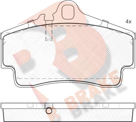 R Brake RB1619 - Тормозные колодки, дисковые, комплект www.autospares.lv