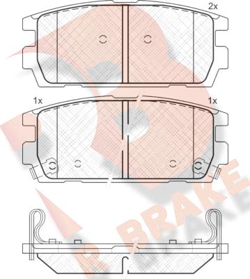 R Brake RB1615 - Bremžu uzliku kompl., Disku bremzes autospares.lv