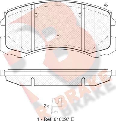 R Brake RB1618 - Bremžu uzliku kompl., Disku bremzes www.autospares.lv