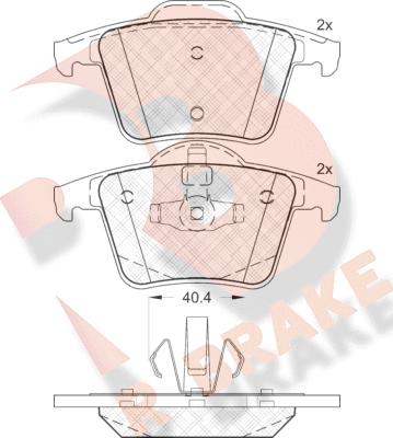 R Brake RB1612 - Bremžu uzliku kompl., Disku bremzes www.autospares.lv