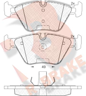 R Brake RB1686 - Bremžu uzliku kompl., Disku bremzes www.autospares.lv