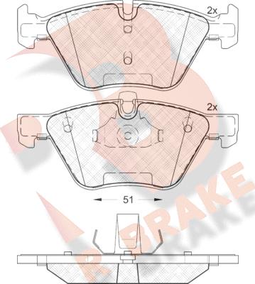 R Brake RB1683 - Тормозные колодки, дисковые, комплект www.autospares.lv