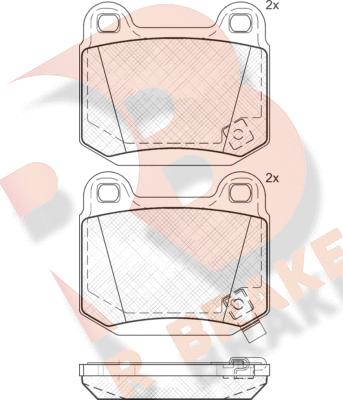 R Brake RB1634 - Bremžu uzliku kompl., Disku bremzes autospares.lv