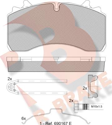 R Brake RB1631-066 - Bremžu uzliku kompl., Disku bremzes www.autospares.lv