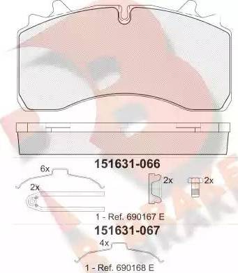 R Brake RB1631 - Bremžu uzliku kompl., Disku bremzes www.autospares.lv