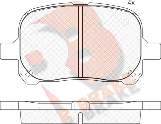 R Brake RB1632-399 - Bremžu uzliku kompl., Disku bremzes autospares.lv