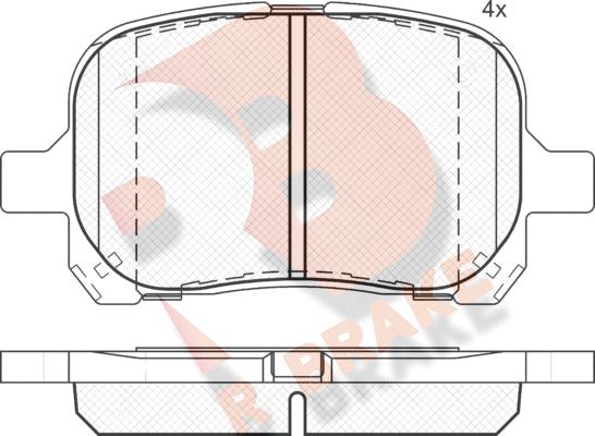 R Brake RB1632 - Bremžu uzliku kompl., Disku bremzes autospares.lv