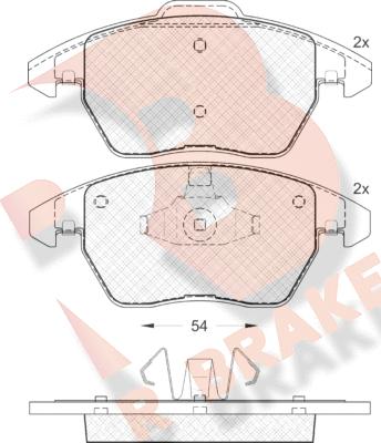 R Brake RB1637 - Bremžu uzliku kompl., Disku bremzes www.autospares.lv