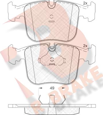 R Brake RB1628 - Bremžu uzliku kompl., Disku bremzes www.autospares.lv