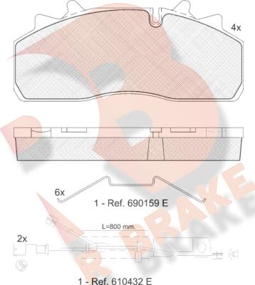 R Brake RB1623-225 - Bremžu uzliku kompl., Disku bremzes www.autospares.lv