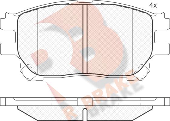 R Brake RB1671 - Bremžu uzliku kompl., Disku bremzes autospares.lv