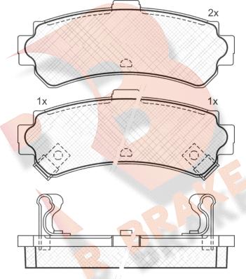 R Brake RB1095 - Тормозные колодки, дисковые, комплект www.autospares.lv