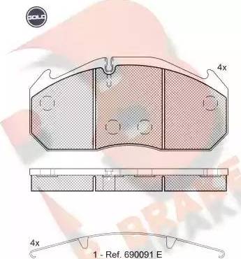 R Brake RB1040 G - Brake Pad Set, disc brake www.autospares.lv