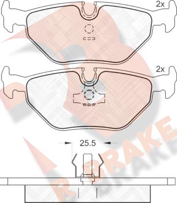 R Brake RB1051 - Brake Pad Set, disc brake www.autospares.lv