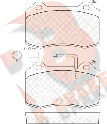 R Brake RB1058 - Bremžu uzliku kompl., Disku bremzes autospares.lv