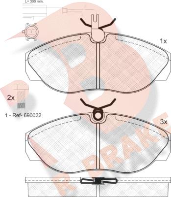 R Brake RB1053-203 - Brake Pad Set, disc brake www.autospares.lv