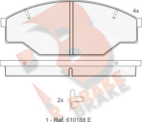 R Brake RB1009 - Bremžu uzliku kompl., Disku bremzes www.autospares.lv