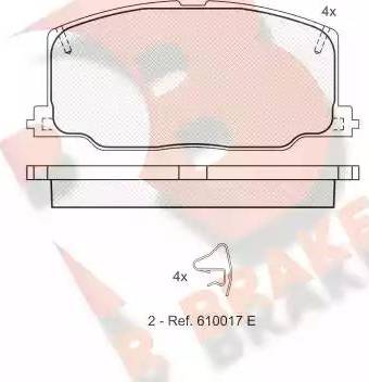 R Brake RB1004 - Brake Pad Set, disc brake www.autospares.lv