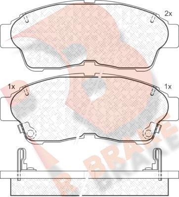 R Brake RB1005 - Bremžu uzliku kompl., Disku bremzes autospares.lv