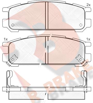 R Brake RB1000 - Bremžu uzliku kompl., Disku bremzes www.autospares.lv