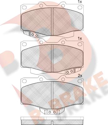 R Brake RB1007 - Тормозные колодки, дисковые, комплект www.autospares.lv