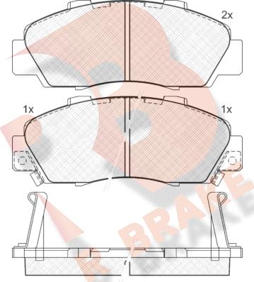 R Brake RB1019 - Bremžu uzliku kompl., Disku bremzes autospares.lv