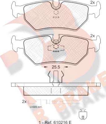 R Brake RB1087 - Bremžu uzliku kompl., Disku bremzes autospares.lv