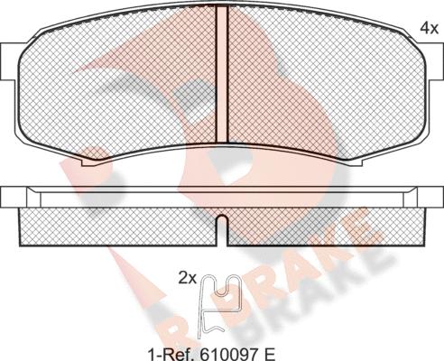 R Brake RB1027 - Bremžu uzliku kompl., Disku bremzes www.autospares.lv