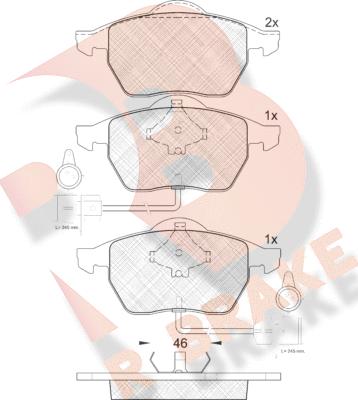 R Brake RB1191 - Тормозные колодки, дисковые, комплект www.autospares.lv