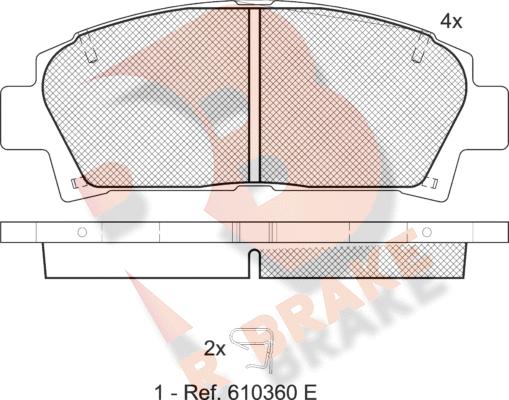 R Brake RB1169 - Bremžu uzliku kompl., Disku bremzes autospares.lv