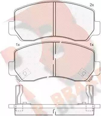 R Brake RB1164 - Тормозные колодки, дисковые, комплект www.autospares.lv