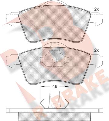 R Brake RB1166 - Bremžu uzliku kompl., Disku bremzes autospares.lv