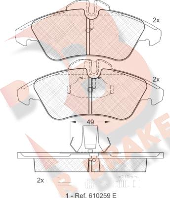 R Brake RB1104 - Bremžu uzliku kompl., Disku bremzes autospares.lv