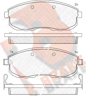 R Brake RB1101 - Тормозные колодки, дисковые, комплект www.autospares.lv