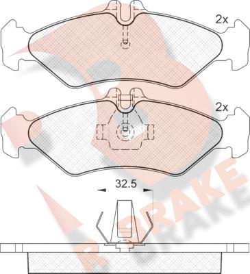 R Brake RB1102-046 - Тормозные колодки, дисковые, комплект www.autospares.lv