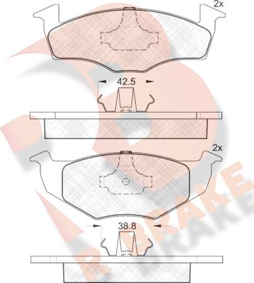 R Brake RB1119 - Тормозные колодки, дисковые, комплект www.autospares.lv