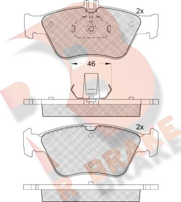 R Brake RB1115-396 - Bremžu uzliku kompl., Disku bremzes www.autospares.lv