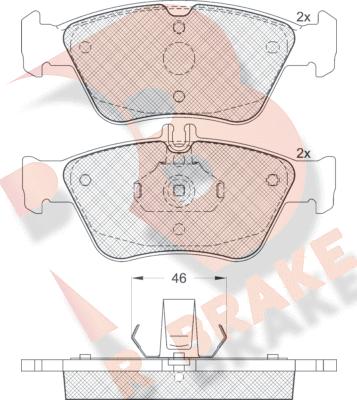 R Brake RB1115 - Bremžu uzliku kompl., Disku bremzes www.autospares.lv