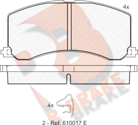 R Brake RB1116 - Bremžu uzliku kompl., Disku bremzes autospares.lv