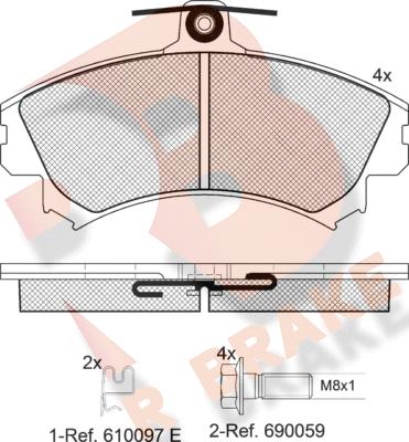 R Brake RB1118-700 - Bremžu uzliku kompl., Disku bremzes www.autospares.lv