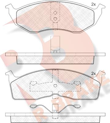 R Brake RB1113 - Bremžu uzliku kompl., Disku bremzes autospares.lv