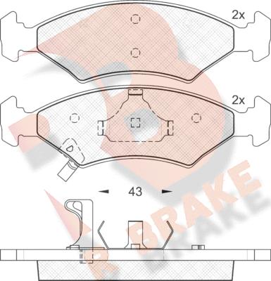 R Brake RB1185 - Bremžu uzliku kompl., Disku bremzes autospares.lv