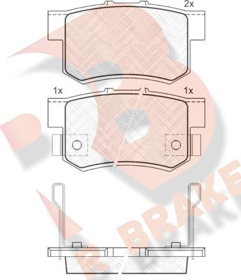 R Brake RB1187 - Bremžu uzliku kompl., Disku bremzes autospares.lv