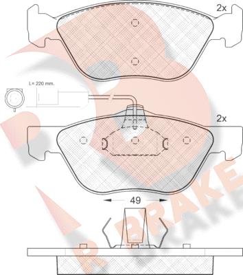 R Brake RB1125 - Тормозные колодки, дисковые, комплект www.autospares.lv