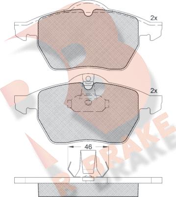 R Brake RB1128 - Bremžu uzliku kompl., Disku bremzes autospares.lv